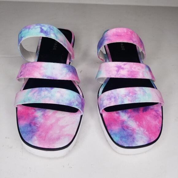 RAMPAGE Women's Ally Lug Sole Slide Sandals in Pastel Pink/White/Blue size 8.5 - Picture 2 of 8